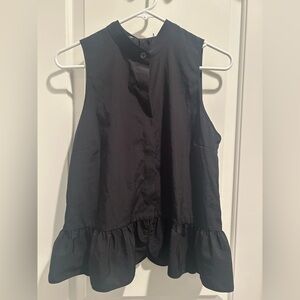 Elegant Black Sleeveless Peplum Top by L.A. Designer, Engle Robert Medium NWT